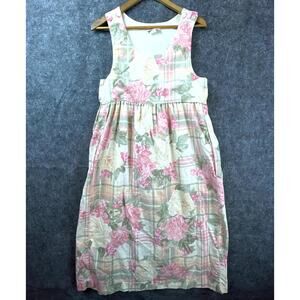 Vintage Storybook Heirlooms Dress Womens Small Pink Plaid Cottage Country Modest